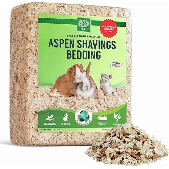 Small Pet Select Premium Natural Aspen Bedding, Animal Bedding for Small Indoor and Outdoor Pets, , Size 41 L Pack