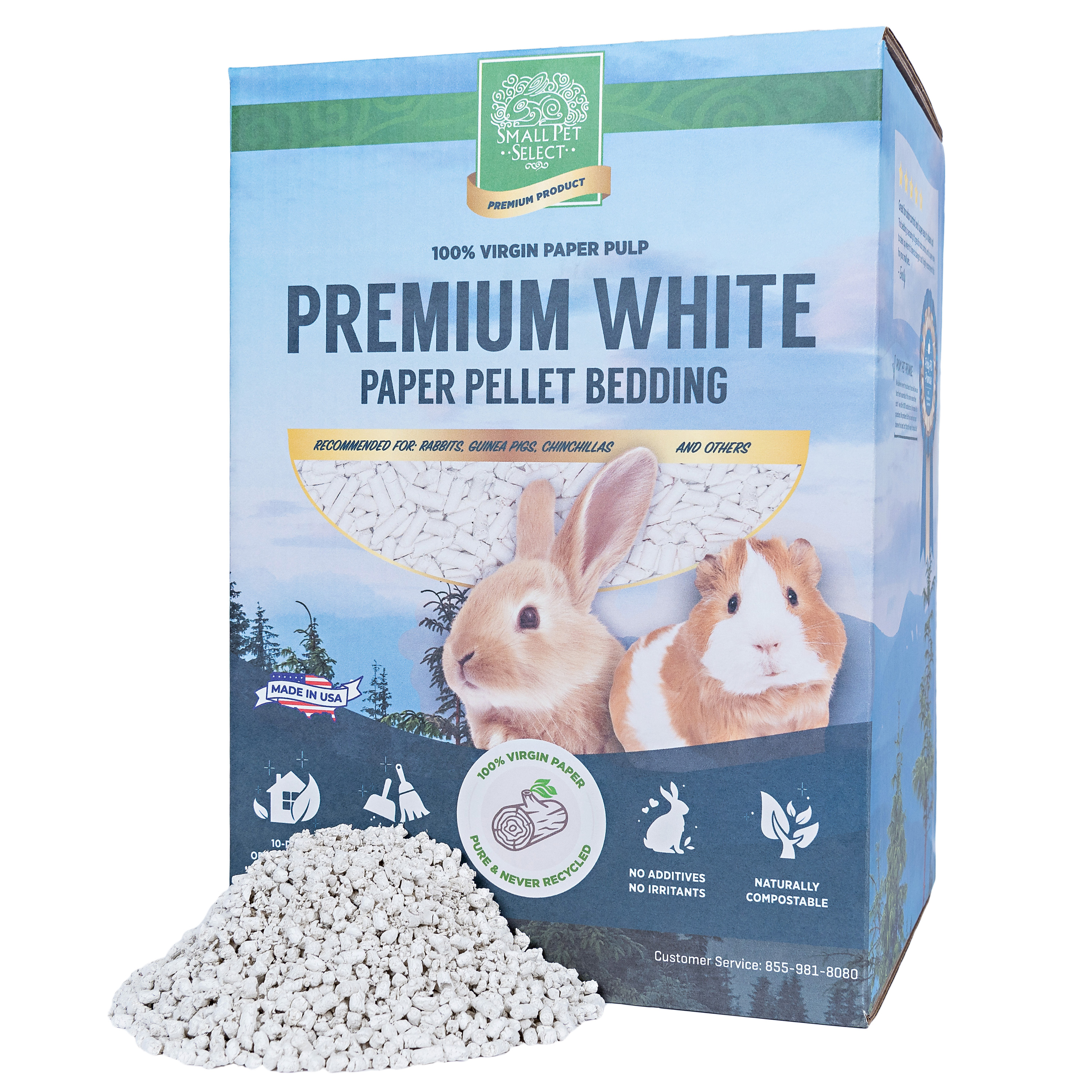 Small Pet Select Premium White Small Animal Pellet Bedding for Rabbit