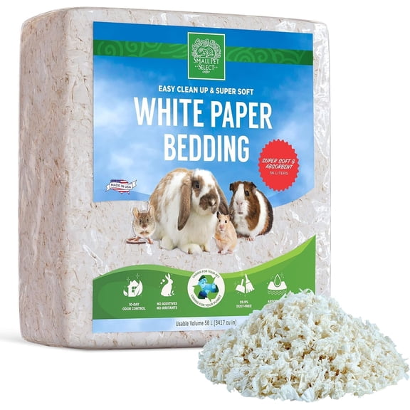 Small Pet Select Unbleached White Paper Bedding, 56 L, Model Number: SMWB