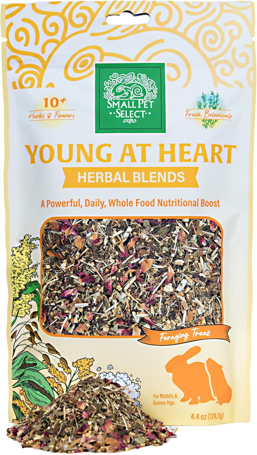Small Pet Select - Young at Heart Herbal Blend, a Natural Herbal Treat for Rabbits and Guinea Pigs, 4.4oz
