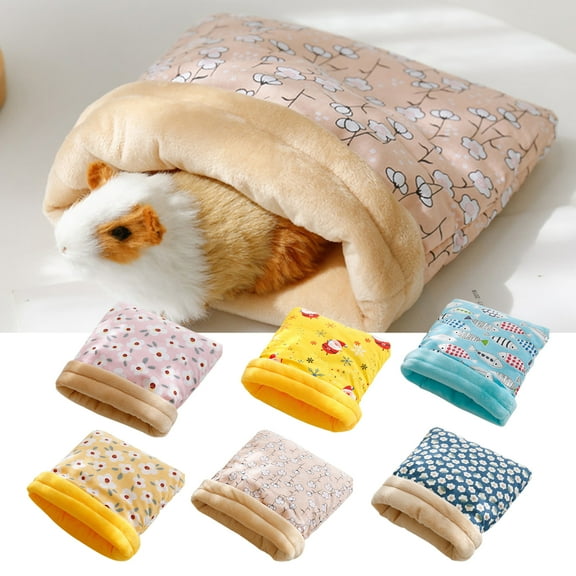 Small Pet Sleep Pouch Hanging Bed Fleece Warm Sleep Bag for Hamster Hedgehog Sugar Glider Guinea Pig Squirrel