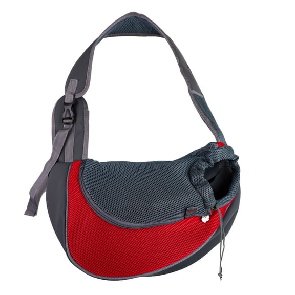 Small Pet Sling Carrier for Dogs Cats | Breathable Mesh Travel Shoulder Bag | Adjustable Padded Strap Front Pouch | Elastic Opening | Secure Collar Hook | Holds Up to 11lbs | 1 Pack