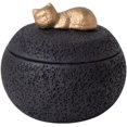 thumbnail image 1 of Small Pet Urn for Dog Cat Ashes – Mini Resin Cremation Keepsake with Golden Cat Lid, Decorative Memorial Box for Pet Loss((sleepingpuppyurn), 1 of 8