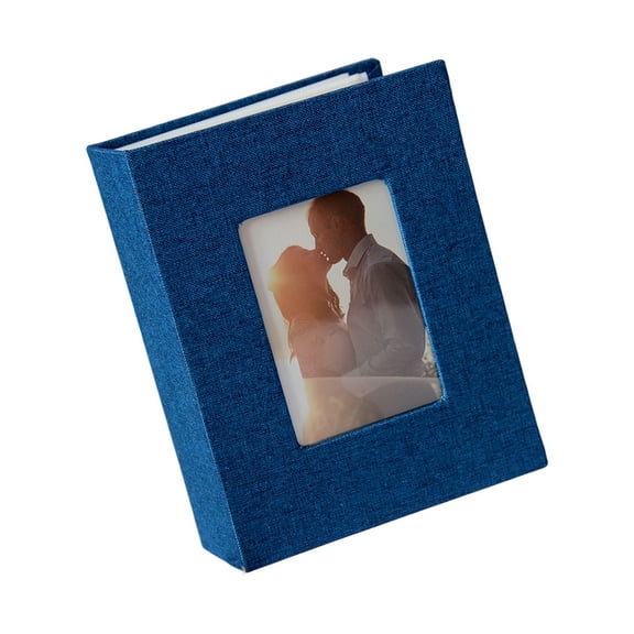 Small Photo Album 4x6 Picture Album Linen Cover Minis Photo Book,50 Page Holds 100 Pictures for Anniversaries Vacations
