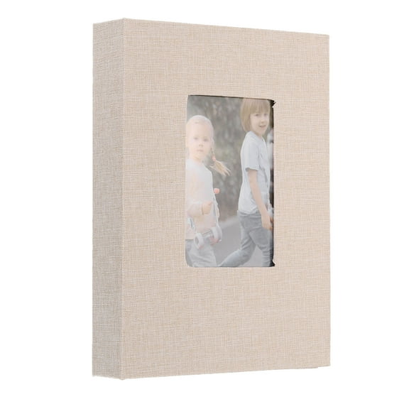 Uxcell Small Photo Album, 5 x 7 inch Linen Cover Picture Book Hold 52 Photos, Beige