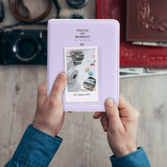 Small Photo Album Purple,1 Small Photo Album,Small Album Mini Album 64 Pockets Pvc Photo Album,Storage Case