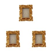 Small Picture Frames,Mini Gold Frames,Vintage Gold Frames,Table Top Decor, Magnetic Picture Frames for Refrigerator,Vintage Frame Set,Christmas Decor 3Pcs,Golden