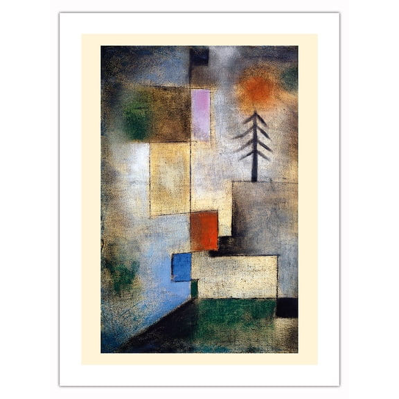 Small Picture of Fir Trees - From an Original Abstract Woodcut by Paul Klee c.1922 - Bamboo Fine Art 290gsm Paper (Unframed) 12x16in