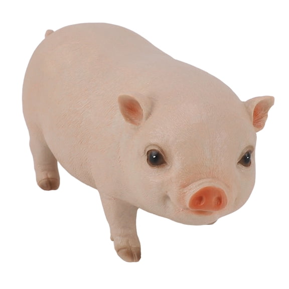 Small Pig Statue Standing Piglet Figurine Resin Animal Sculpture for Outdoor Garden and Desktop Decoration 26.5cm