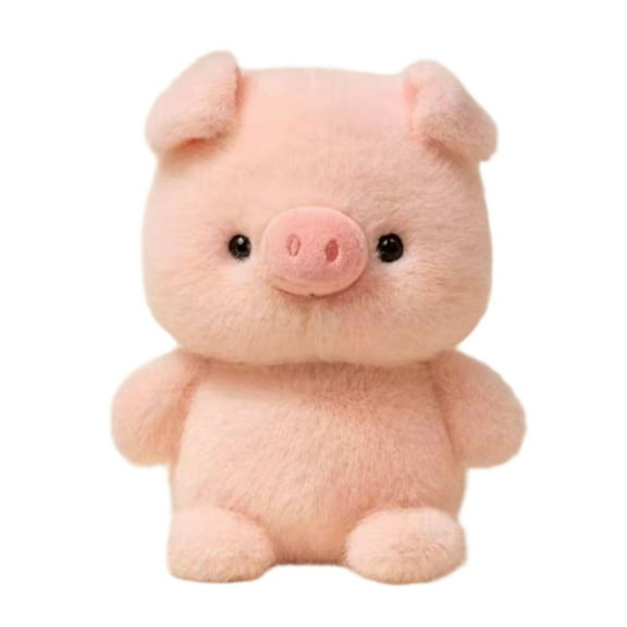 Small Pig Stuffed Animal, 6 in Soft Plush, Table Top Display, Student Shower Party Accent, Light Pink, Kids Cuddle Piece, Nursery Decor, 1 Pc