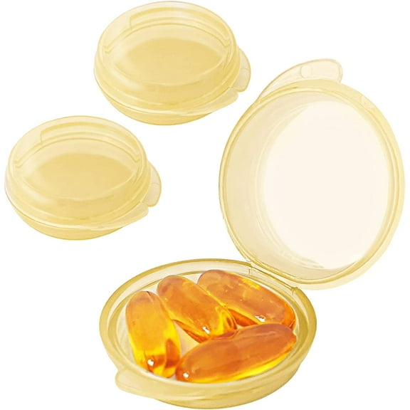 Small Pill Box (3 Pack), Daily Mini Pill Organizer Portable for Purse Pocket,Travel Pill Case Medicine Storage Container Earplug Case (Orange）