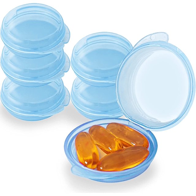 Small Pill Box (6 PCS), Daily Mini Pill Organizer Portable for Purse