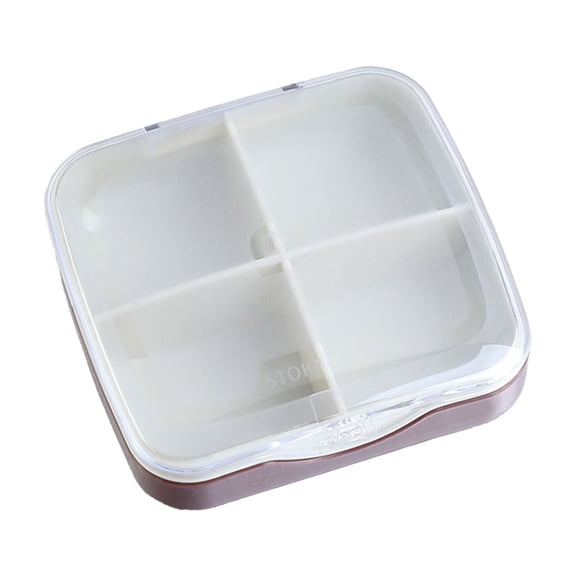 Small Pill Box, Bpa Free, with 4 Large Compartmensts To Hold Vitamins, Moistureproof Portable Pill Box Organiser for Travel White