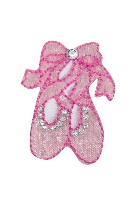 Small - Pink Ballet Shoes/Slippers - Iron On Applique/Embroidered Patch