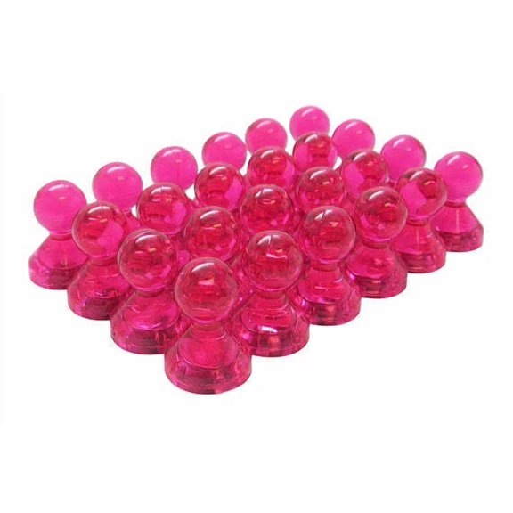 Small Pink Translucent Magnetic Push Pins (24 Pack)