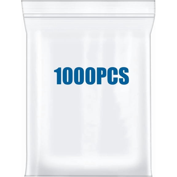 Small Plastic Bags 1000 Pack 1.5x1.5 Inch, Clear Zip Resealable Baggies