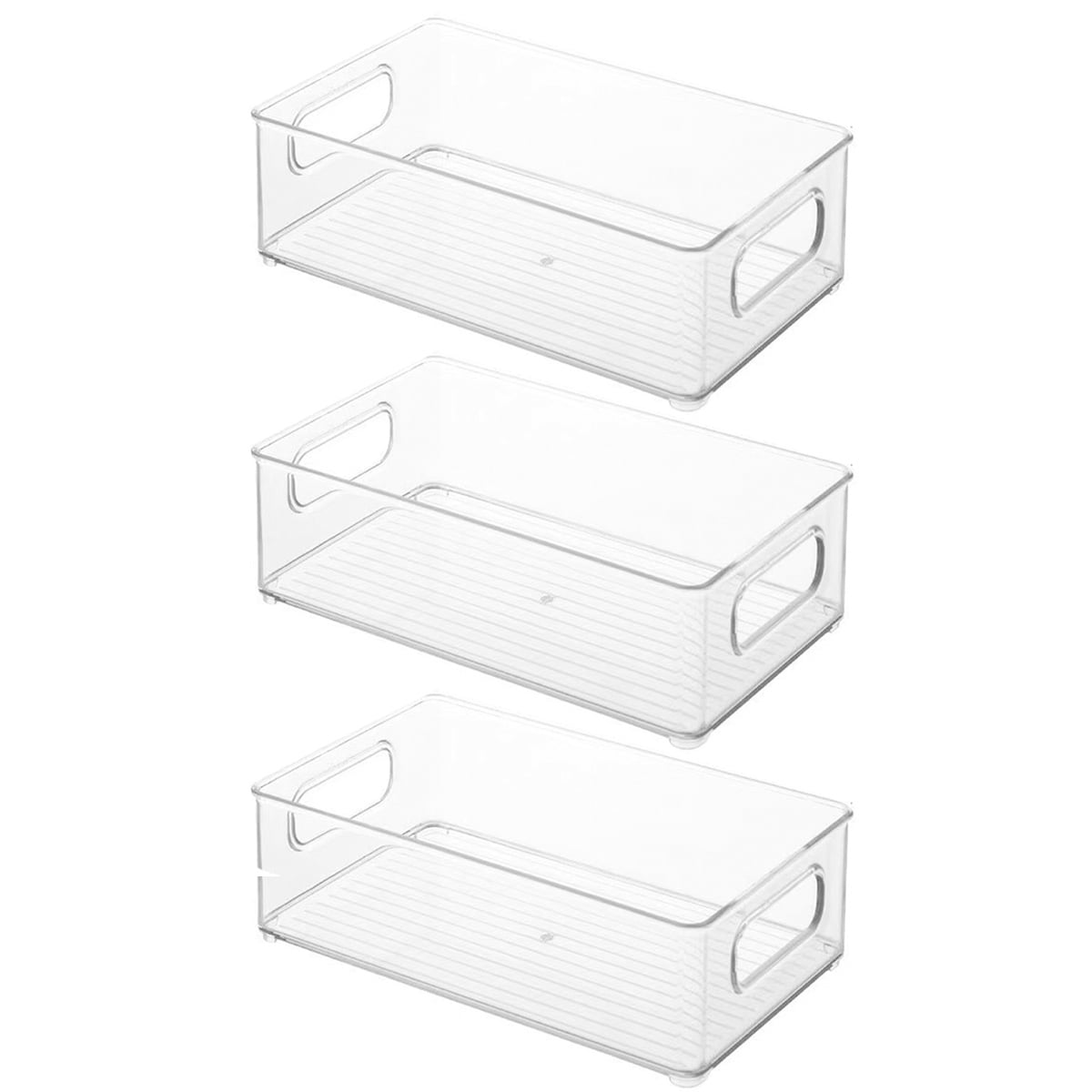 Small Plastic Bathroom Storage Container Bins with Handles for