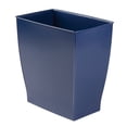 thumbnail image 1 of Small Plastic Bathroom Trash Can Slim Rectangle Garbage Bin Compact for Bedroom Office Dorm Navy Blue, 1 of 5