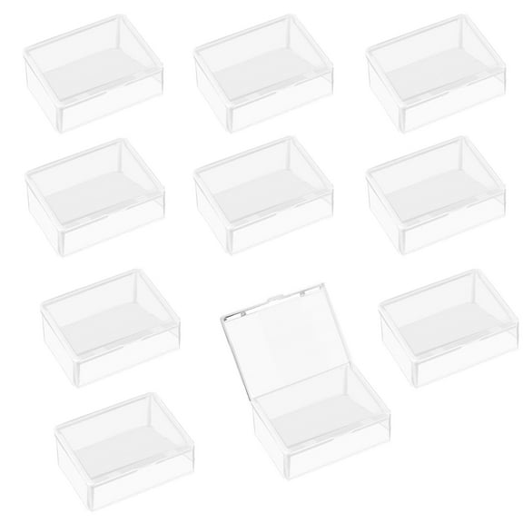 Small Plastic Containers, Clear, 10 pcs, Mini Containers for Small Items and Other Craft Projects