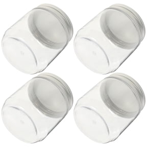 Small Plastic Containers Cylinder with Lid Kitchen Storage Jar Clear Peanut Jars Powder 4 PCS
