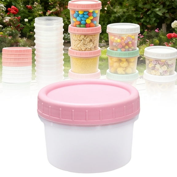 Small Plastic Containers with Lids Leakproof -Bpa-Free Plastic Microwaveable Clear Food Storage Container for Portioning Out Snack Lunch Salad Dressings,Freezer&Dishwasher Safe,(1Pc/4Oz)
