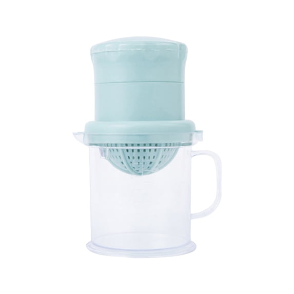 Small Plastic Cups Manual Juicer with Separation Cup and Scale, Efficient Lemon Squeezer, Portable Plastic Cup with Handle for Kitchen, Travel
