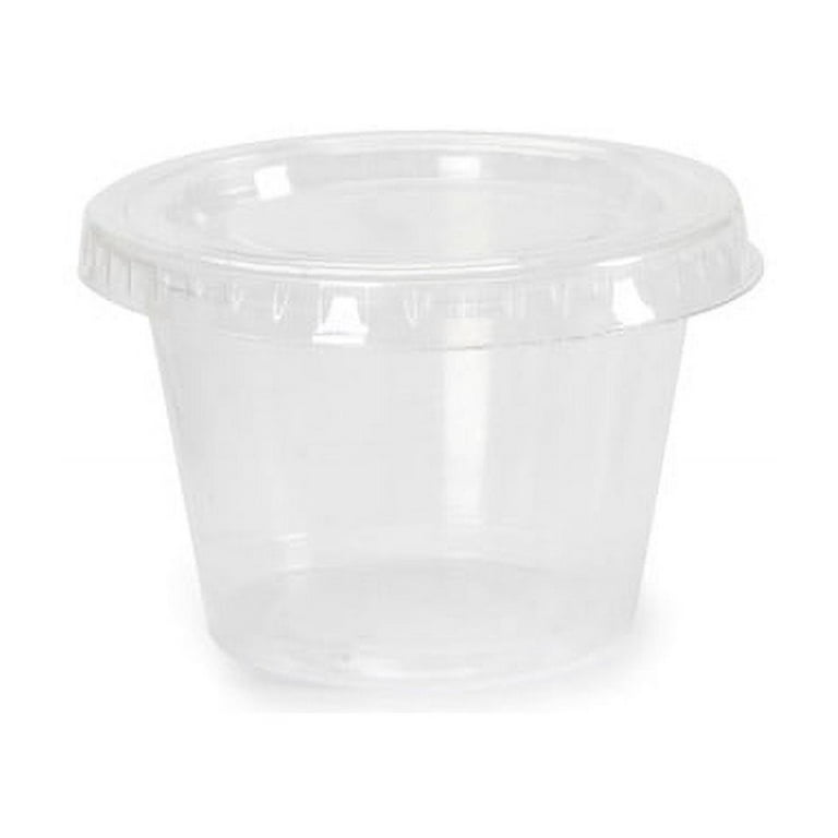 Set Of 125 1.5 Oz Small Plastic Containers With Lids, Jelly Shot Cups With  Lids, Disposable Cups, Condiment Containers With Lids, Soufflé Cups For Sau