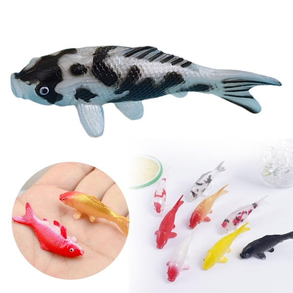 Small Plastic Fish,Realistic Mini Koi Fish Model,Non-Toxic Soft PVC Aquarium Decoration,Durable Colorfast Figurine for Fish Tank,Bonsai and Collectibles