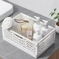 thumbnail image 1 of Small Plastic Folding Storage Crates, Desktop Collapsible Storage Basket, Durable and Reliable Folding Storage Crate for Home Classroom & Office Organization, Cosmetics Fruit Storage, 1 of 6