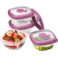 thumbnail image 1 of Small Plastic Food Storage Containers With Lids Airtight, 5 Oz Snack / Fruit Lunch Box For Kids, Meal Prep To Go, Fridge Storage Containers, Easy Open Lids, Dishwasher Safe, BPA Free, 5 Oz - Set of 4, 1 of 5