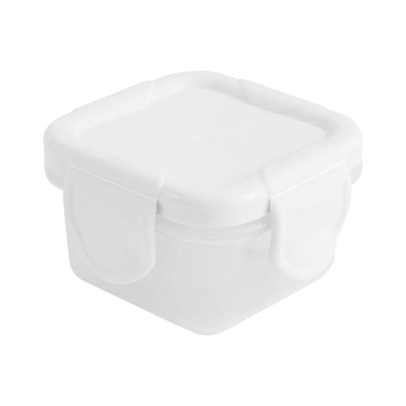 Small Plastic Food Storage Containers with Lids,Lock Lunch Box Square Leakproof Container for Snack,Salad,Fruit Jam,Yogurt,BPA Free,Stackable Microwave/Dishwasher Safe,2.95''x2.95''x1.96''(White)
