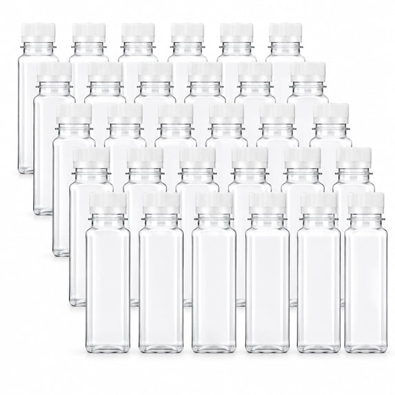 Botthle Container Small Plastic Juice Bottles with Lids, 2oz PET Leakproof Containers ...