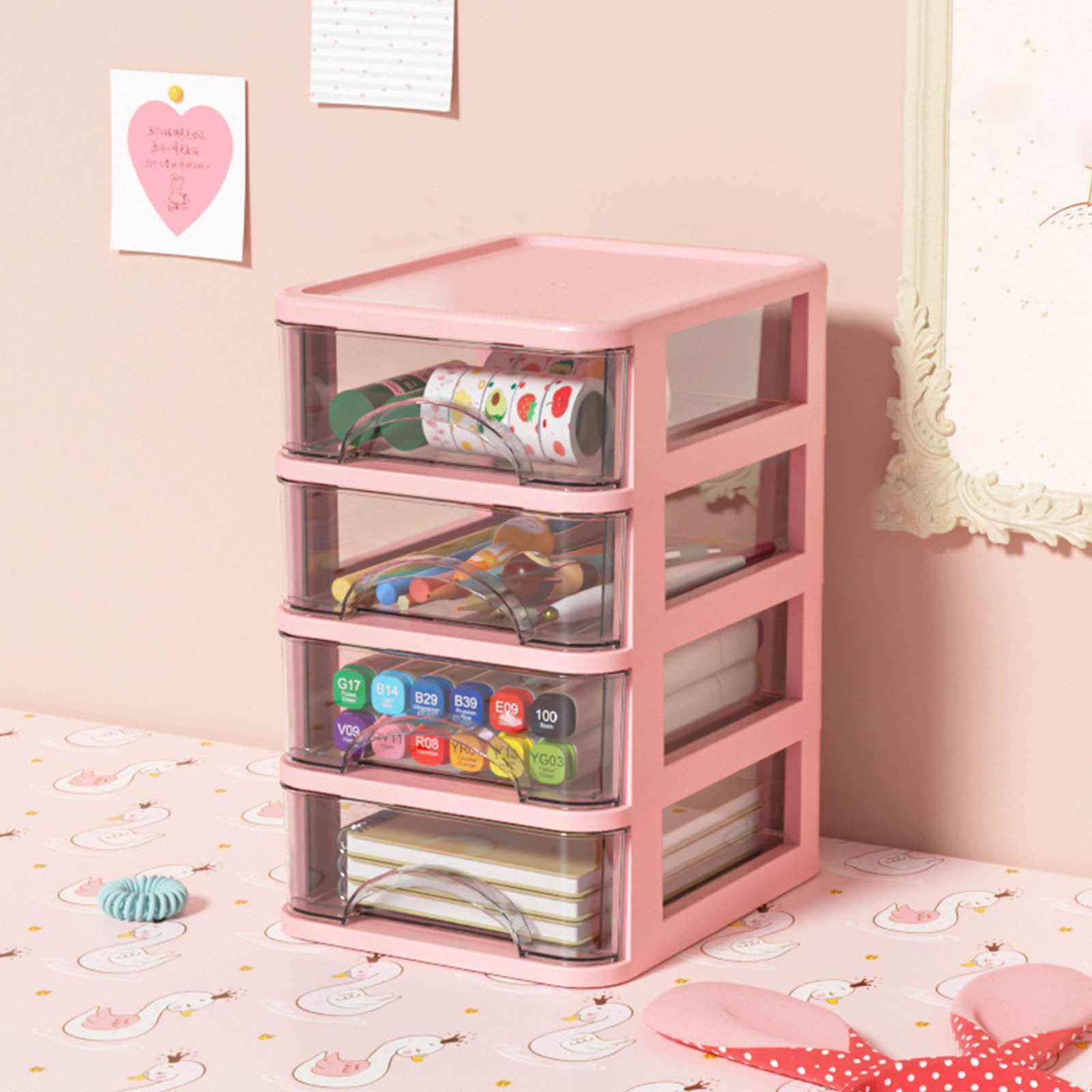 Mini plastic drawers for desk discount