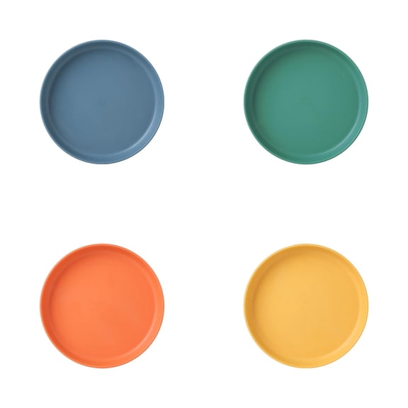 Small Plates Set of 4 for Dinner Dessert Snack Fruits, 5.7 Inch Lightweight BPA-Free and Eco-Friendly, Reusable Plates for Kitchen Outdoor Camping Use and Storage Organizer