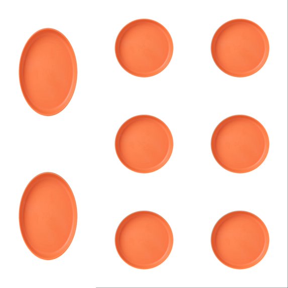 Small Plates Set of 8 for Dinner Dessert Snack Fruits, 5.10 Inch Lightweight BPA-Free and Eco-Friendly, Reusable Plates for Kitchen Outdoor Camping Use and Storage Organizer