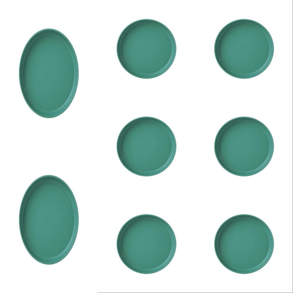 Small Plastic Plates Set of 8 for Dinner Dessert Snack Fruits, 5.9 Inch Lightweight BPA-Free and Eco-Friendly, Reusable Plates for Kitchen Outdoor Camping Use and Storage Organizer