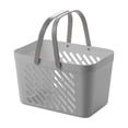 thumbnail image 1 of Small Plastic Storage Basket with Handle, Portable White Household Organizer Bin and Sundries Storage, Mini Shopping Tote for Kitchen and Bathroom Use, 1 of 6