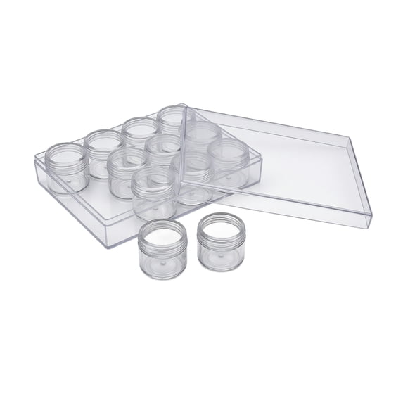 Small Plastic Storage Containers 12 Pack with Lid for Craft and Jewelry Storage