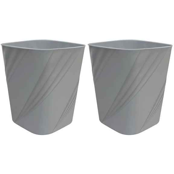 Small Plastic Trash Can Wastebasket Recycling Bin for Bathroom, Dorm, Bedroom,Home Office, Garbage Can for Bedroom, Kids Room (2, Grey)