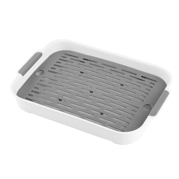 Small Plastic Tray 10.6 X 7.3 X 1.6 Inch Plastic Dish Drying Rack White Compact Sink Drain Tray for Small Pet Habitat Kitchen Countertop Organizer 1 Pack