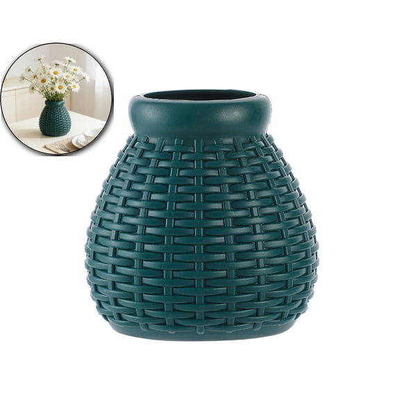 Small Plastic Vase (3.9 Inch) – Shatterproof Floral Centerpiece for Fresh & Dried Flowers – Unbreakable Vintage Style Home Decor for Kitchen, Bedroom & Living Room