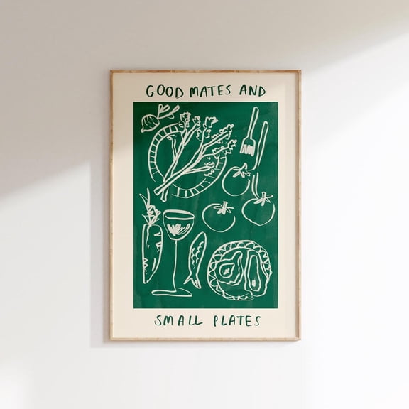 Small Plates Tapas Kitchen Wall Art Home Decor