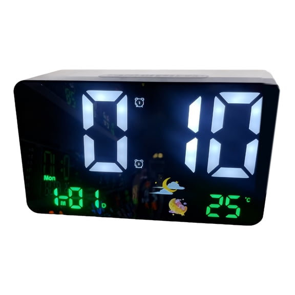 Small Plugs In Clock Featuring Large Touch Screens Indoor Thermometers Night Light & Adjustable Alarm for Home Office Us