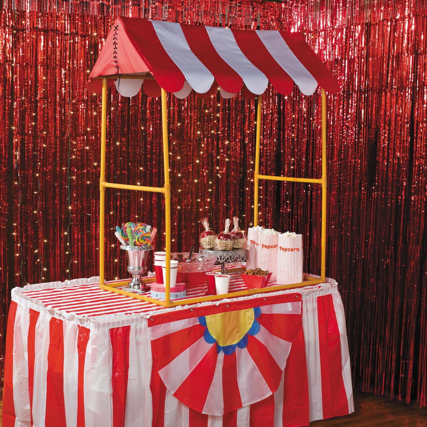 Small Pop Up Canopy 4x4 Tent Transform Your Party with Carnival 4x4 Canopy Circus Decorations for Party Decor Make Your Food Game Stand VBS Vacation Bible School Supplies Decor Walmart