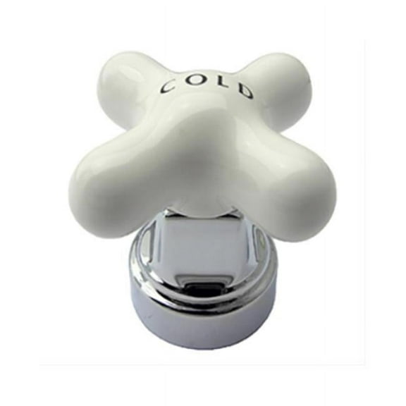Small Porcelain Cold Cross Handle & Adapter