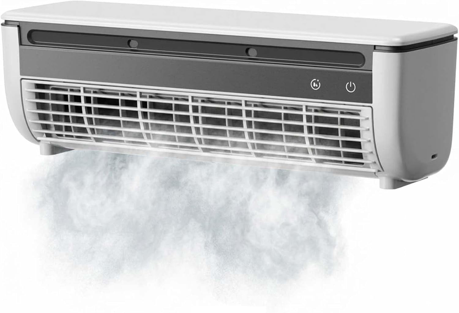 Small Portable Air Conditioner Fan, Wall Mount Air Conditioner No Drilling Ductless Mini Split AC Alternative, 6000mAh Battery Ice Mist Cooler for RV Garage Bedroom Indoor(White)