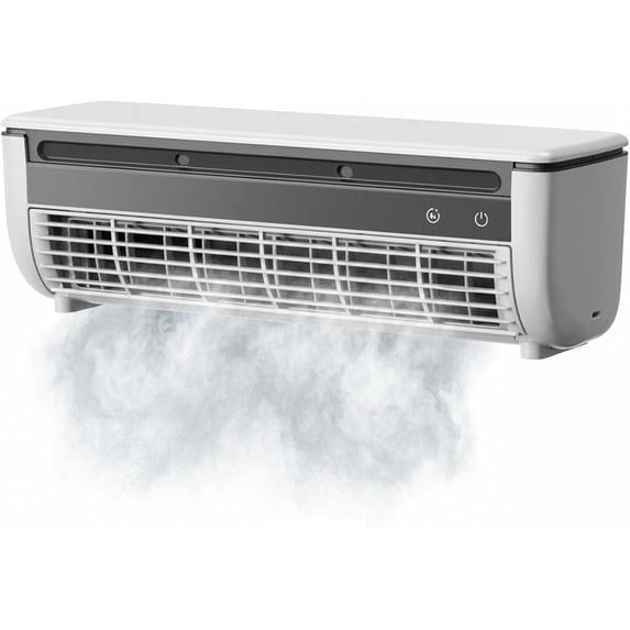 Small Portable Air Conditioner Fan, Wall Mount Air Conditioner No Drilling Ductless Mini Split AC Alternative, 6000mAh Battery Ice Mist Cooler for RV Garage Bedroom Indoor(White)
