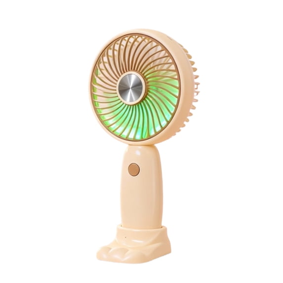 Small Portable Battery Powered Fans, Wireless Quiet Desk Fan, for Bed, Camping, Outdoor, Three Wind Speeds Adjustable (Beige)