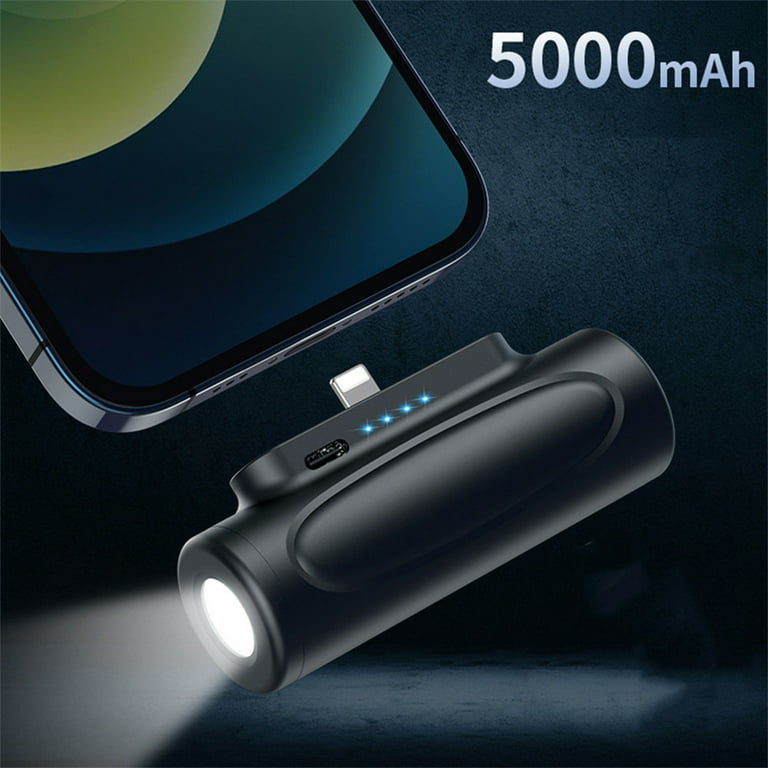 Small Portable Charger with Lighting 5000mAh Ultra-Compact Power Bank Cute  Battery Pack Compatible with 13/13 Pro Max/12/12 Mini/12 Pro Max/11 Pro/XS  Max/XR/X/8/7/6/Plus Airpods/VR() 