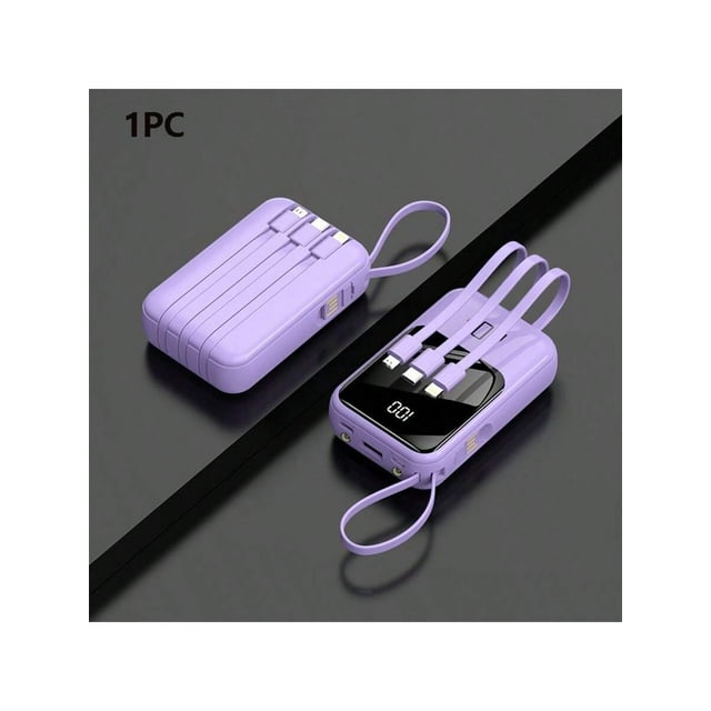 Small Portable Charger Power Bank PD20w Fast Charging Comes With Flashlight, Battery Pack 10000mAh, Fast Charging Portable Phone Charger For IPhone/Android(Purple)